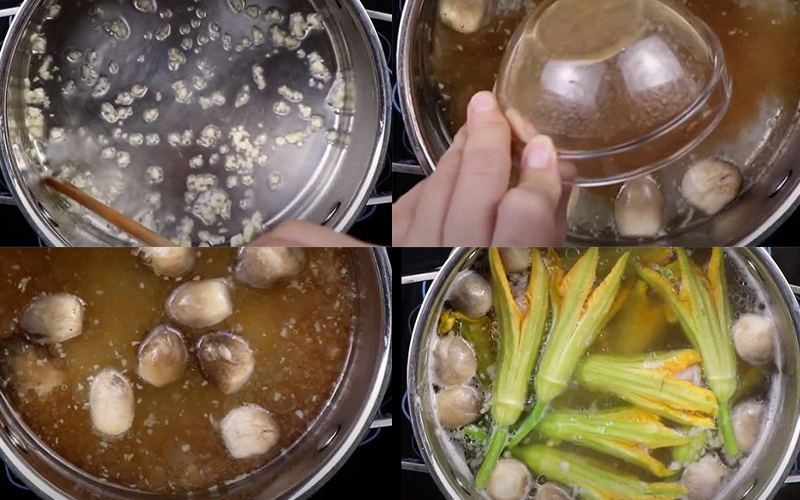 Nấu canh bông bí