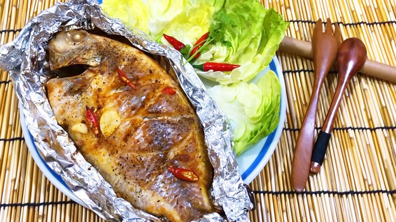 Món cá diêu hồng nướng giấy bạc mềm ngọt thơm phức