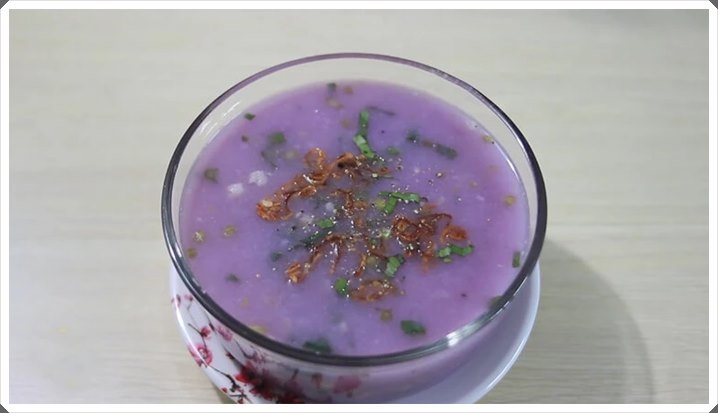 Canh khoai tím tôm bạc