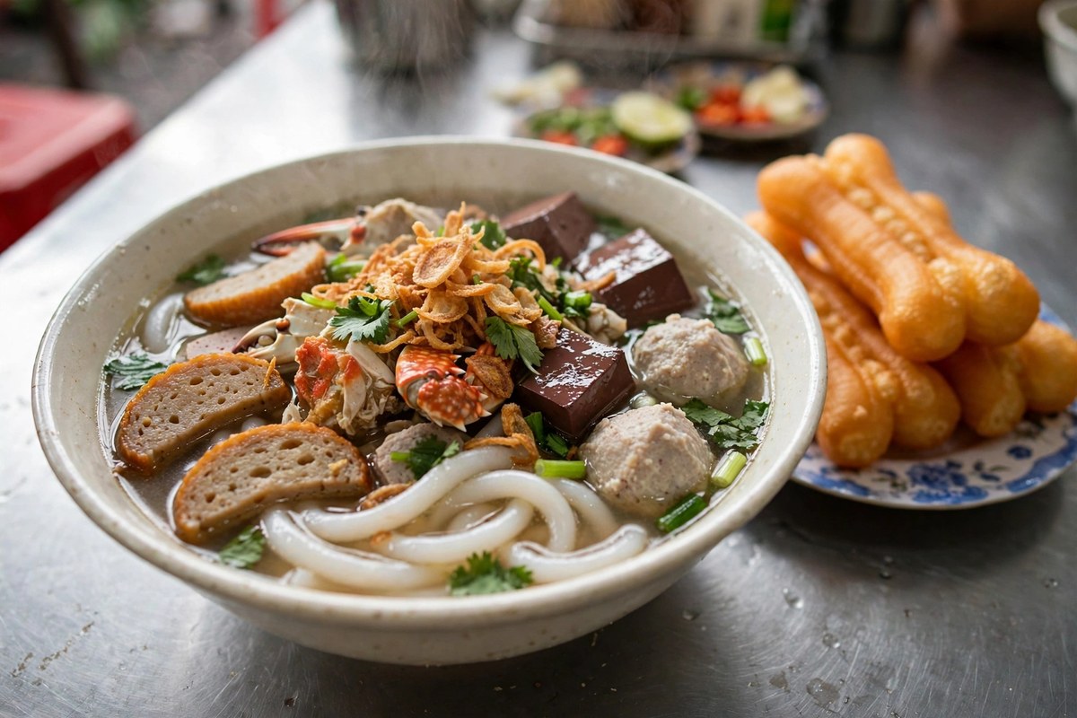 Bánh canh Bà Tám Chợ Cầu, đặc sản phường Trung Mỹ Tây