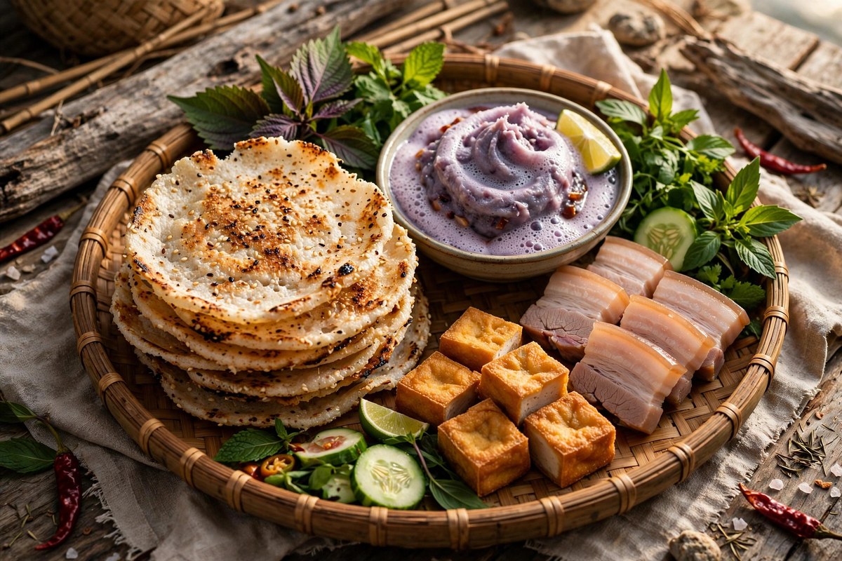 Bánh đa biển Hoa Lộc, mắm tôm Hoa Lộc