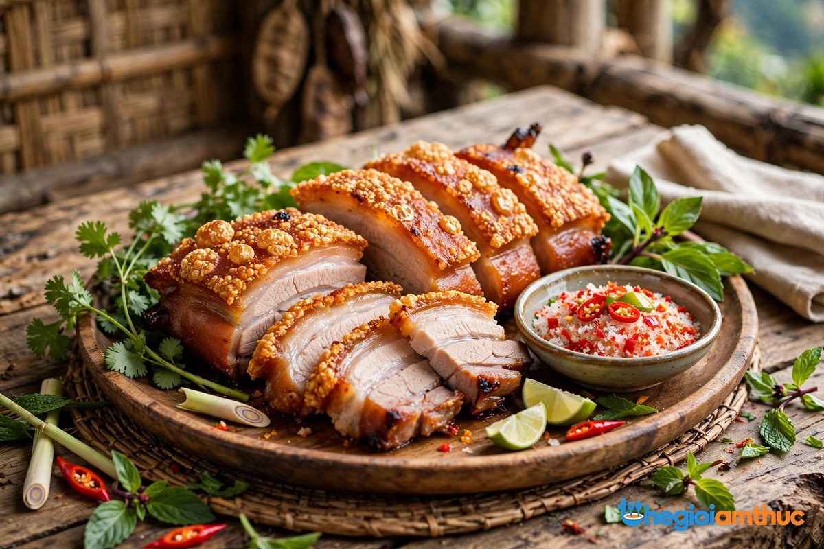 Lợn cắp nách nướng Điện Biên